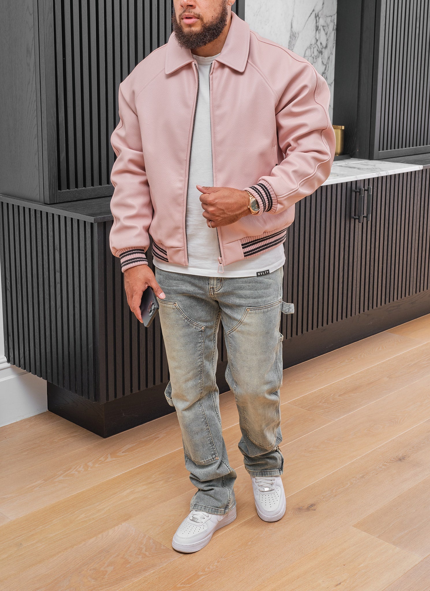 Aviator Jacket - Baby Pink