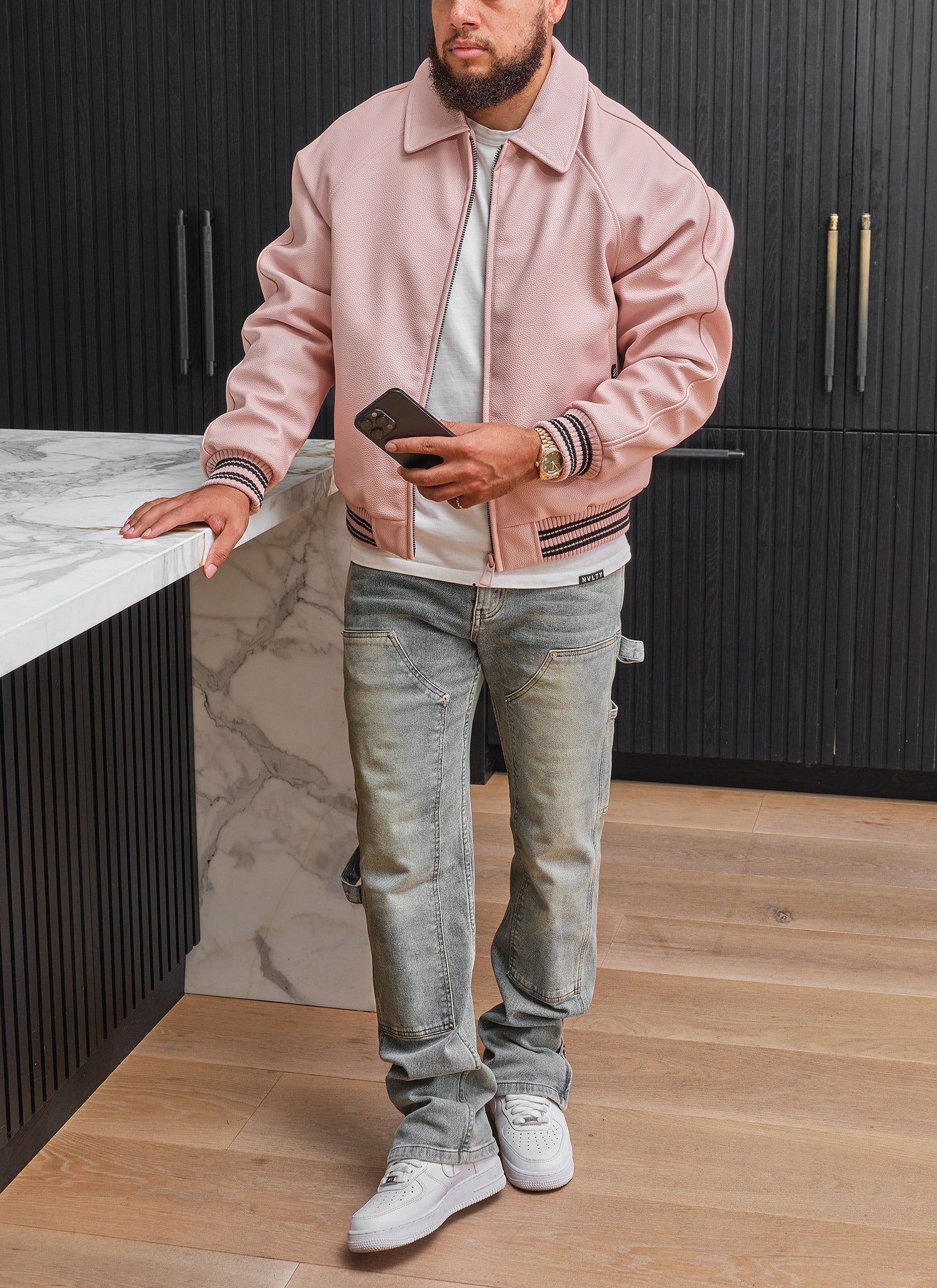 Aviator Jacket - Baby Pink