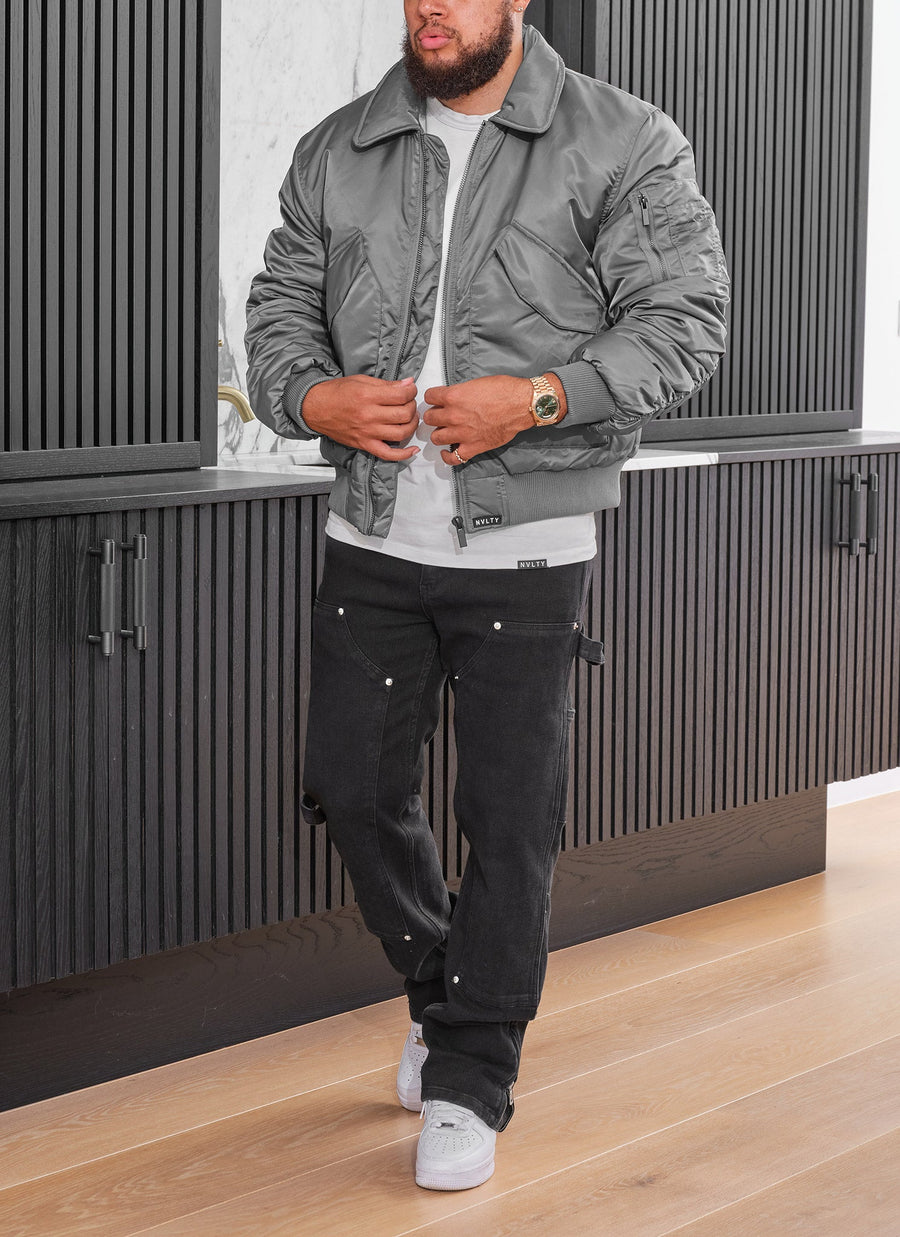 Aviator Flight Jacket - Grey