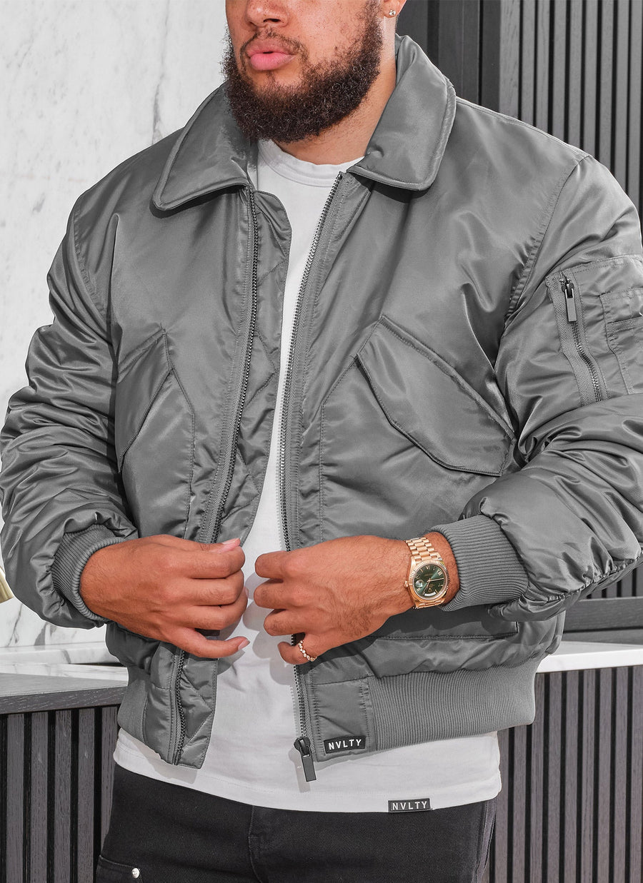 Aviator Flight Jacket - Grey