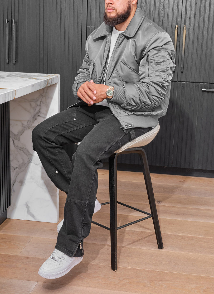 Aviator Flight Jacket - Grey