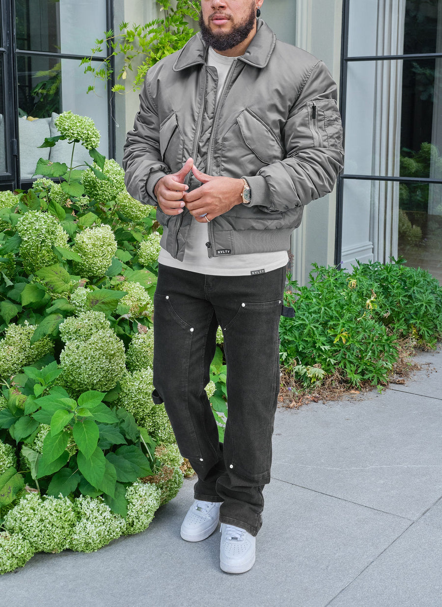 Aviator Flight Jacket - Grey