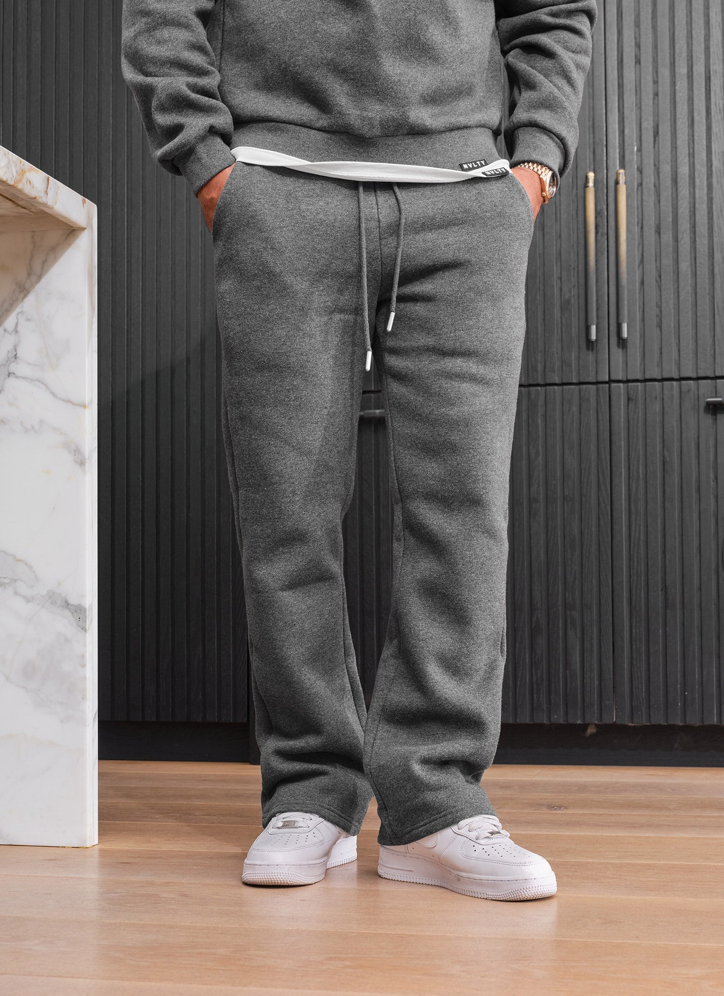 Heavyweight Luxe Flare Joggers - Dark Grey