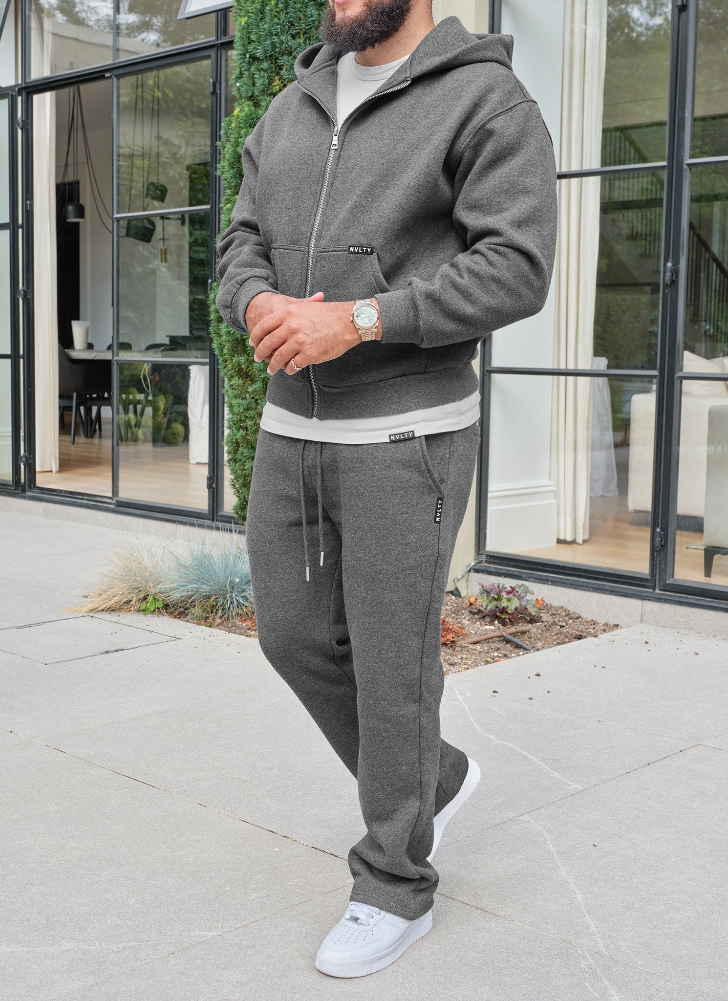 Heavyweight Luxe Zip Hoodie - Charcoal Grey