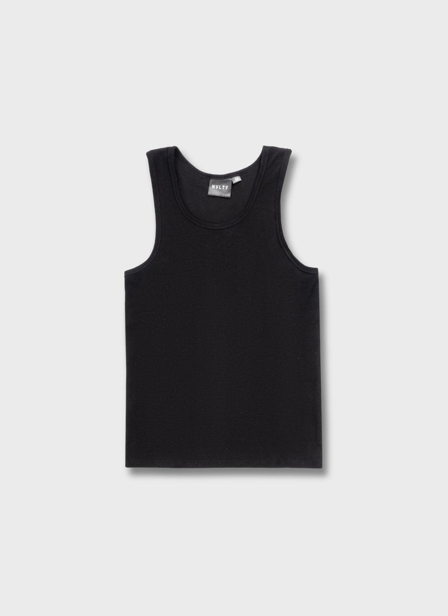 Essential Heavy Ribbed Vest - Black