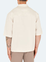 Linen Drop Shoulder Shirt - Stone