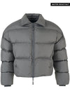 Vintage Zipper Collar Puffer Jacket - Grey