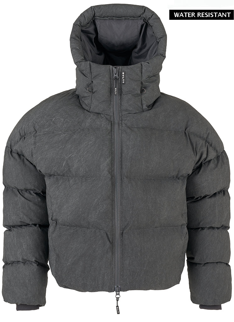 Vintage Pufferjacke - Verwaschenes Schwarz