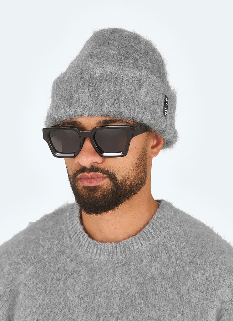 Mohair-Mütze - Grau