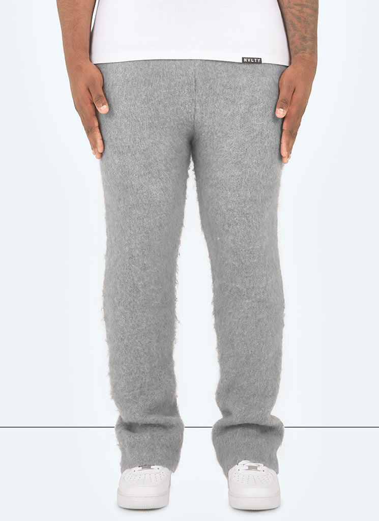 Jogginghose aus Mohair mit ausgestelltem Bein - Grau