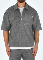 Heavyweight Wool Rivet Shirt - Grey