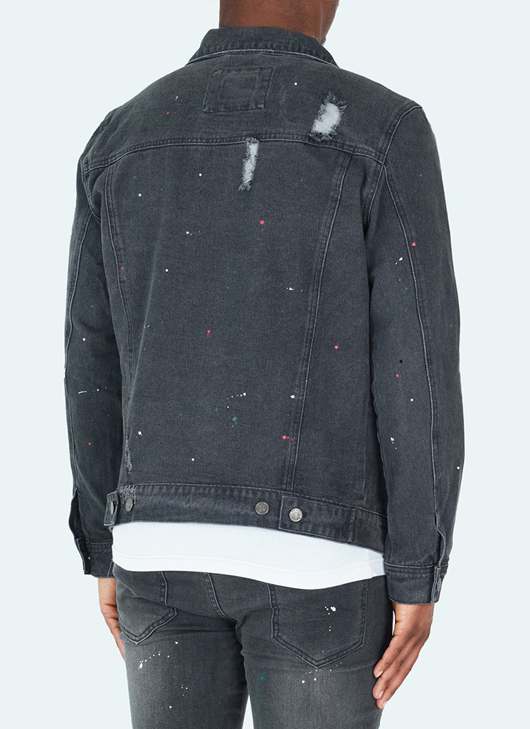 Veste en jean Paint - Gris