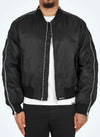 Heavyweight Zipper Bomber Jacket - Black