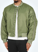 Heavyweight Zipper Bomber Jacket - Khaki