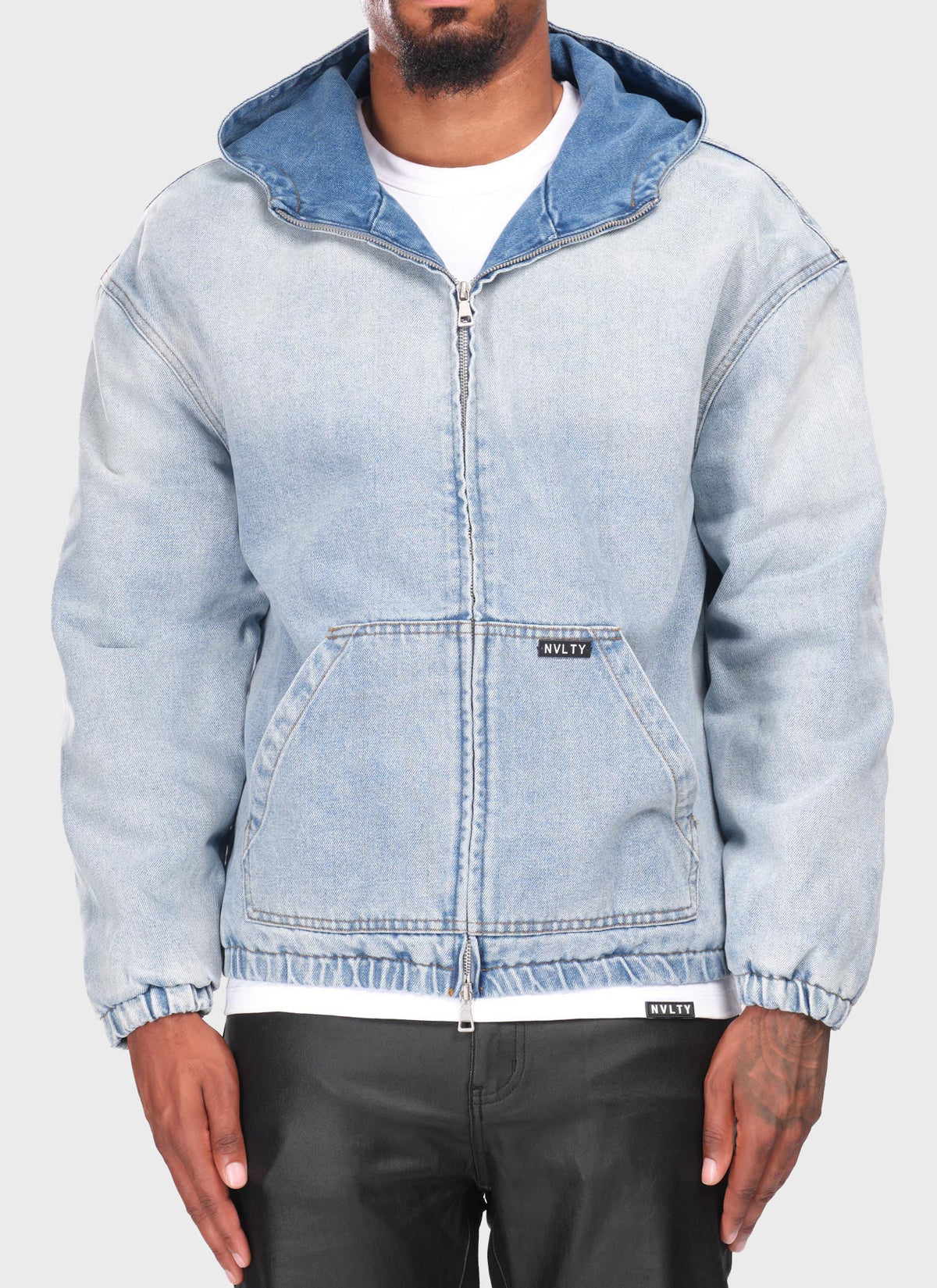 Heavyweight Denim Zip Hoodie - Blue