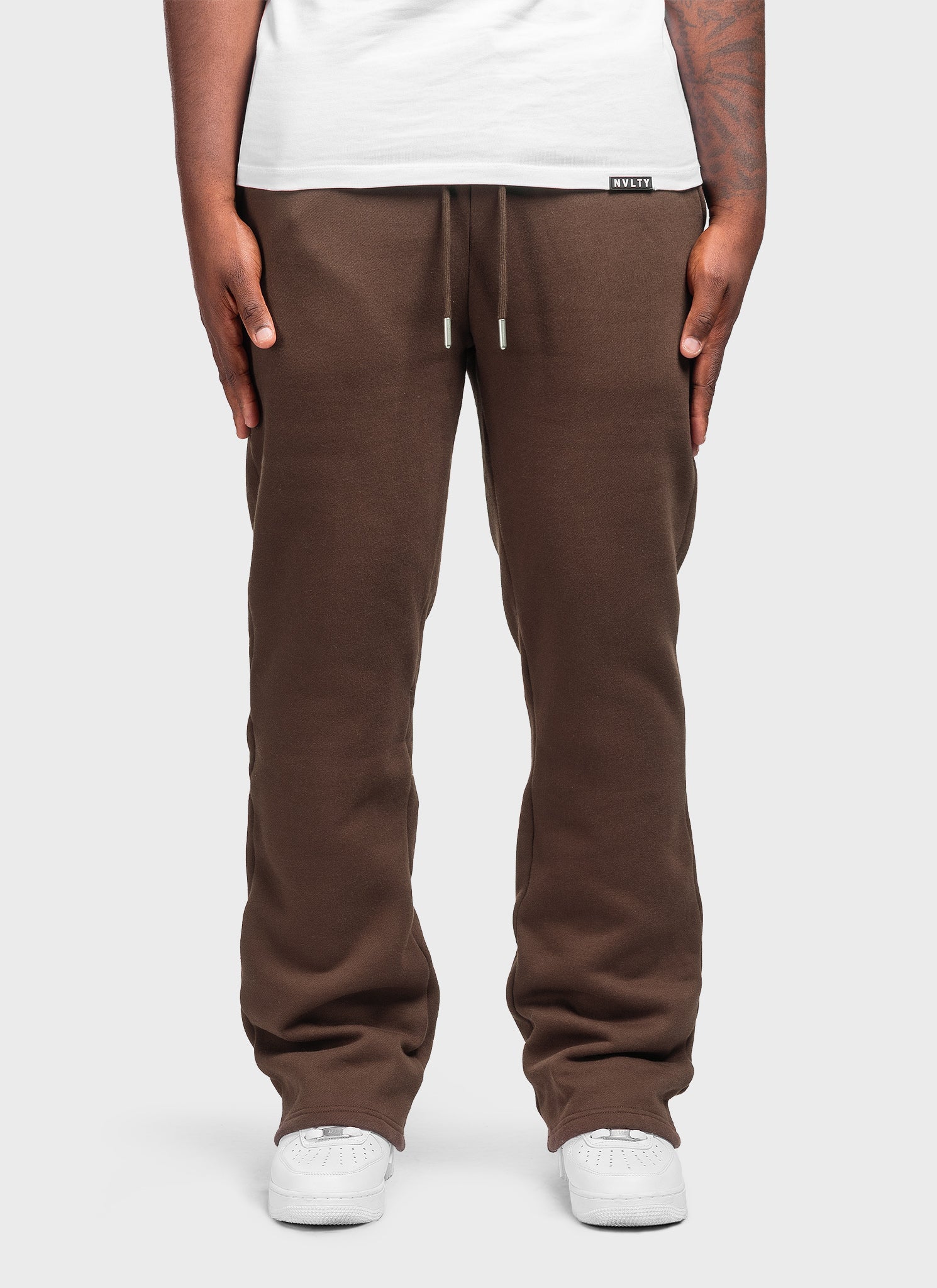 Heavyweight Luxe Flare Joggers - Brown