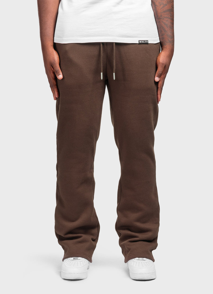 Heavyweight Luxe Flare Joggers - Brown