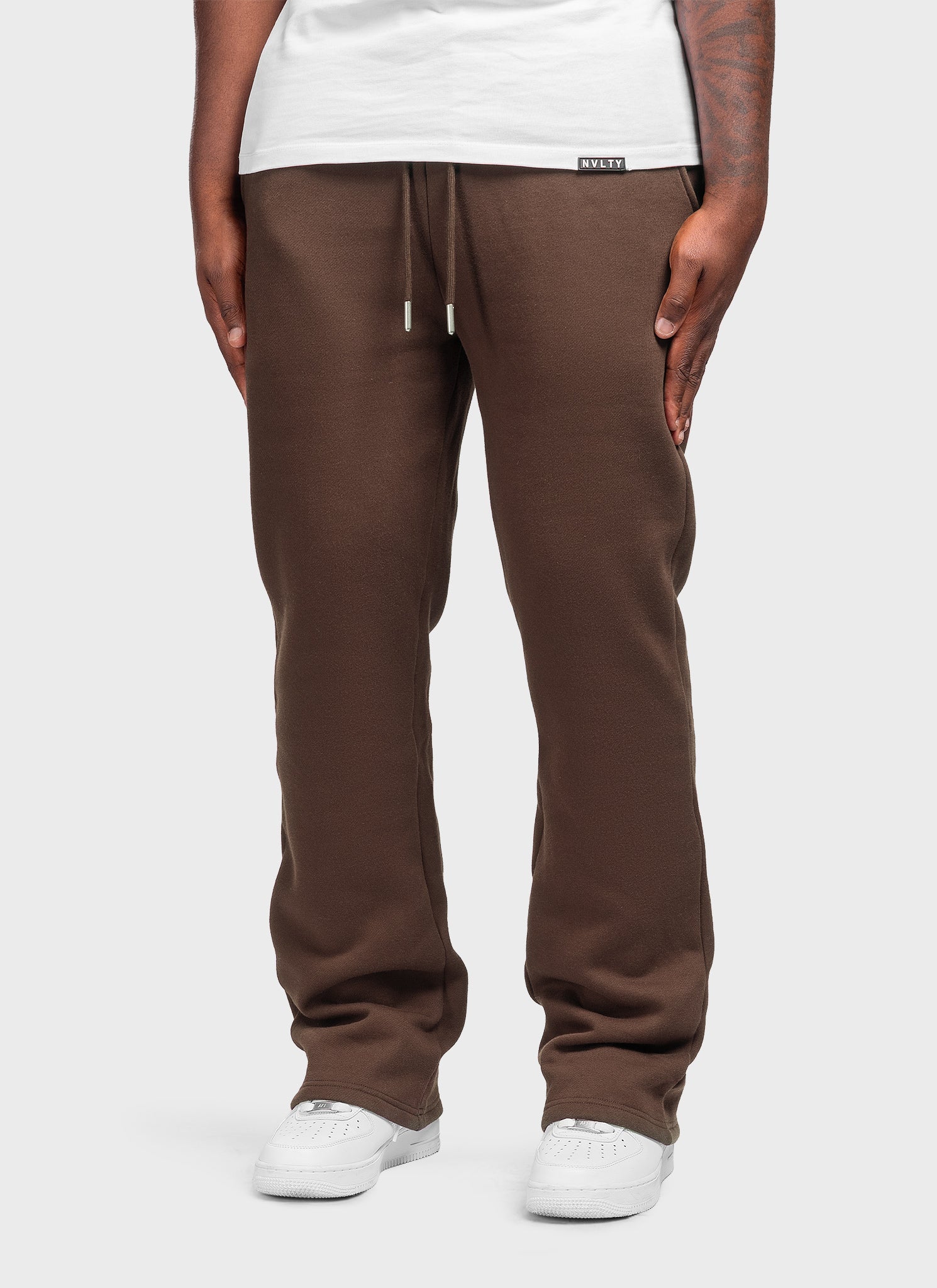 Heavyweight Luxe Flare Joggers - Brown