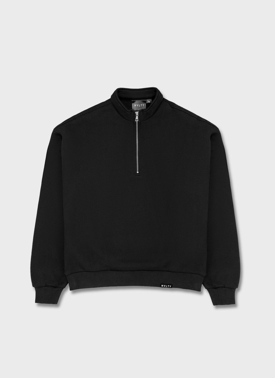 Heavyweight Luxe Quarter Zip - Black