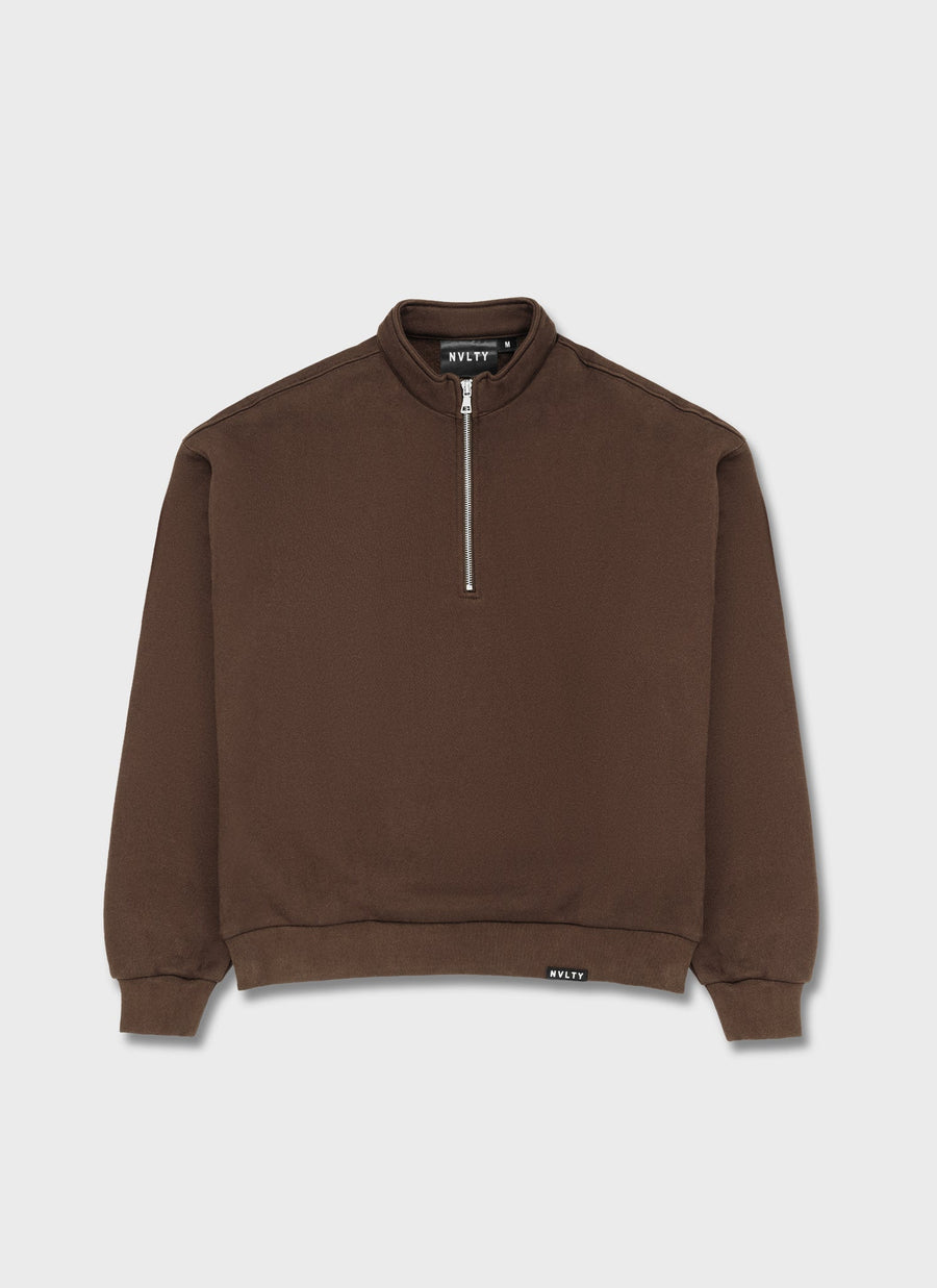 Heavyweight Luxe Quarter Zip - Brown