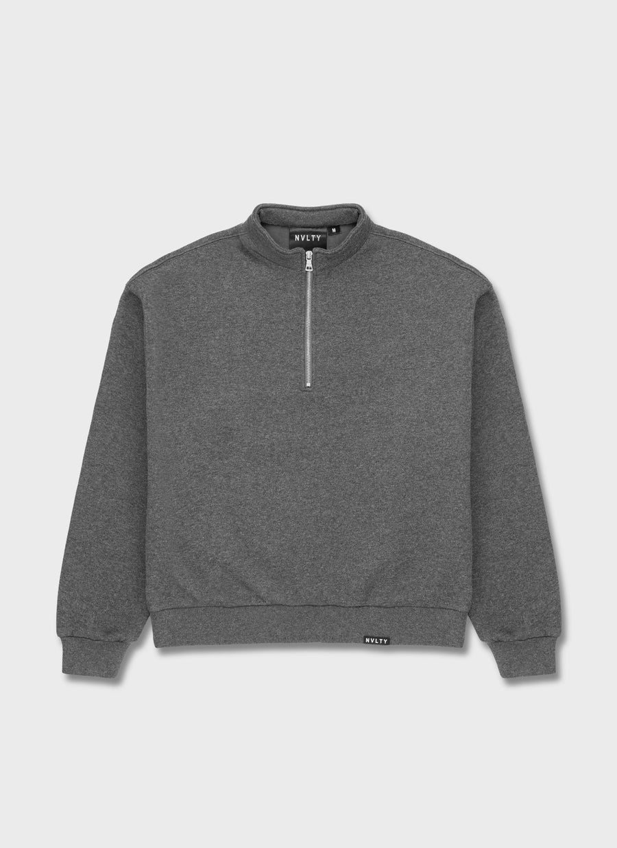 Heavyweight Luxe Quarter Zip - Charcoal Grey