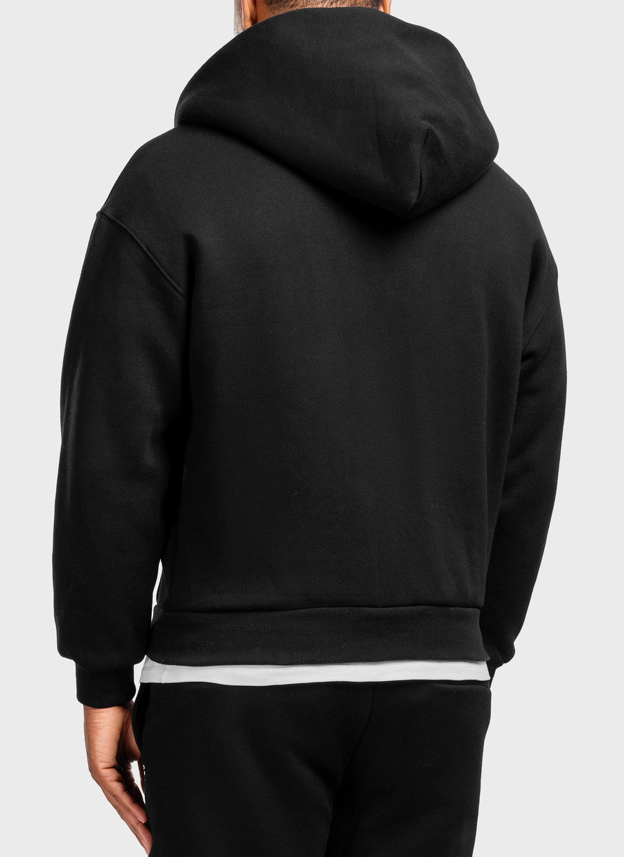 Heavyweight Luxe Zip Hoodie - Black