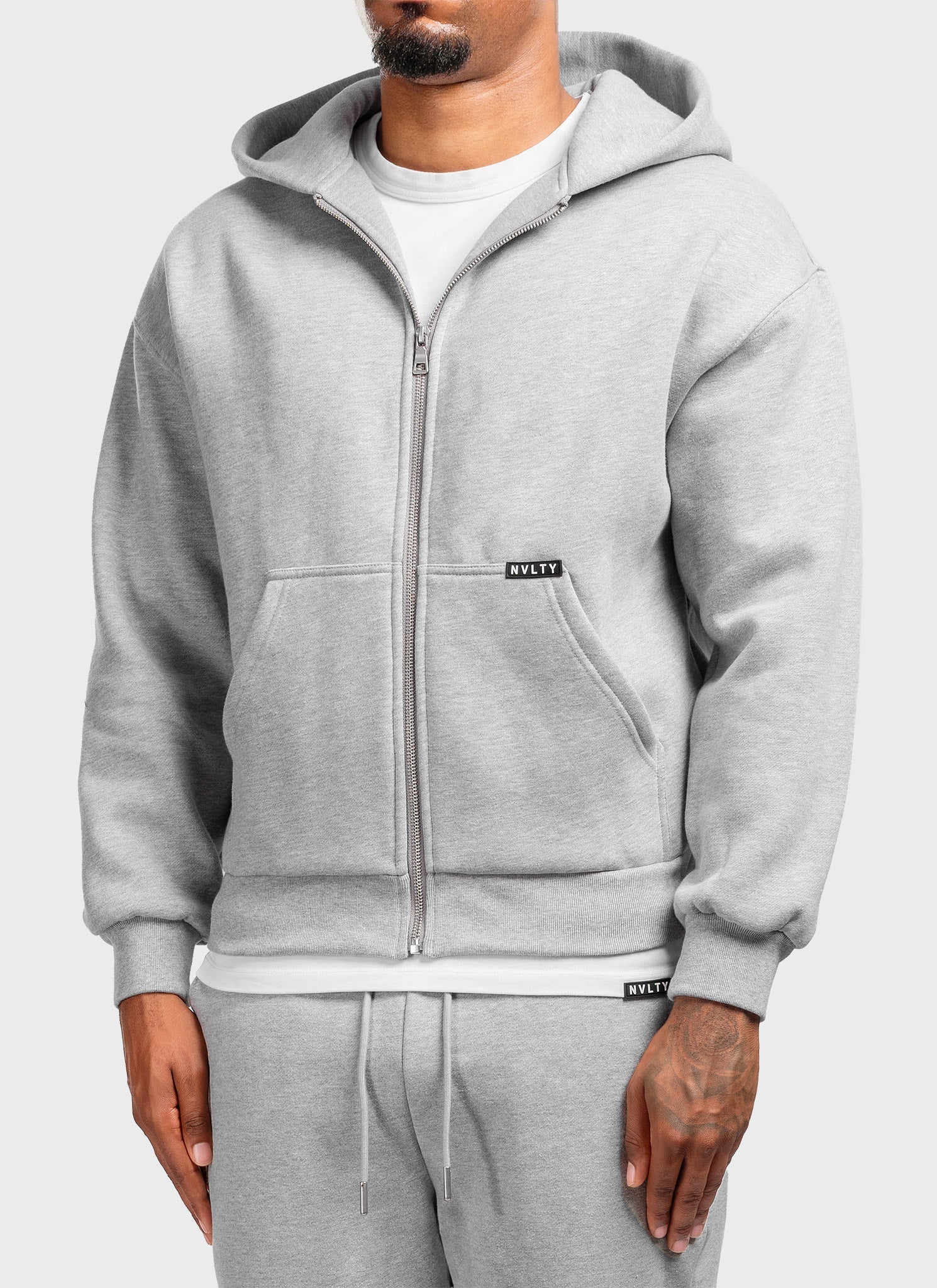 Heavyweight Luxe Zip Hoodie - Grey