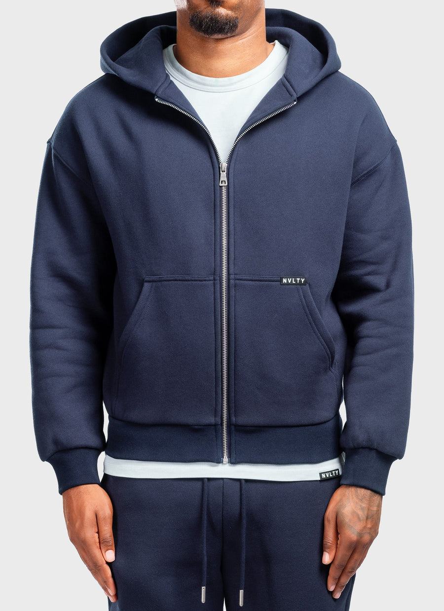 Heavyweight Luxe Zip Hoodie - Navy