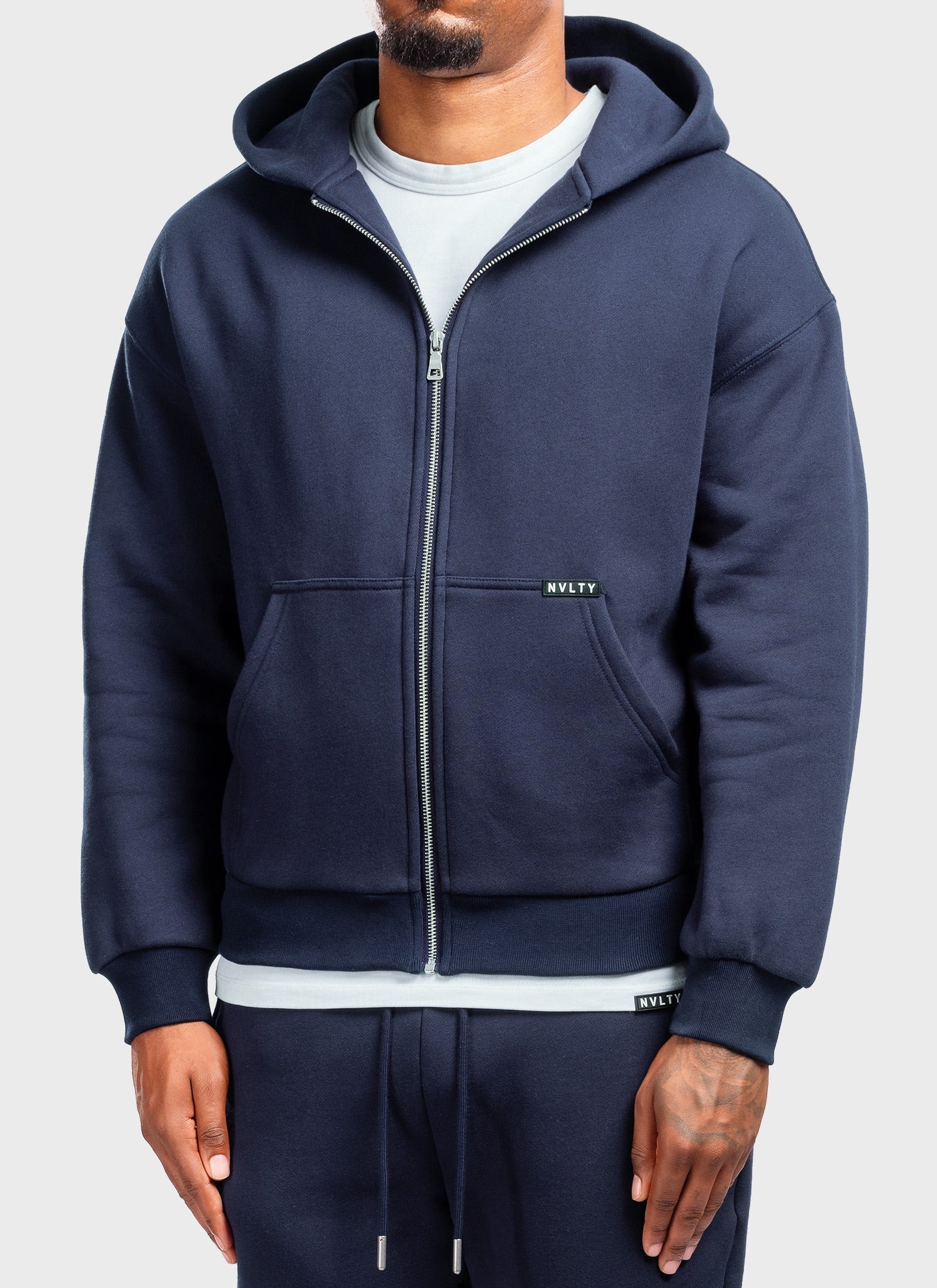Heavyweight Luxe Zip Hoodie - Navy