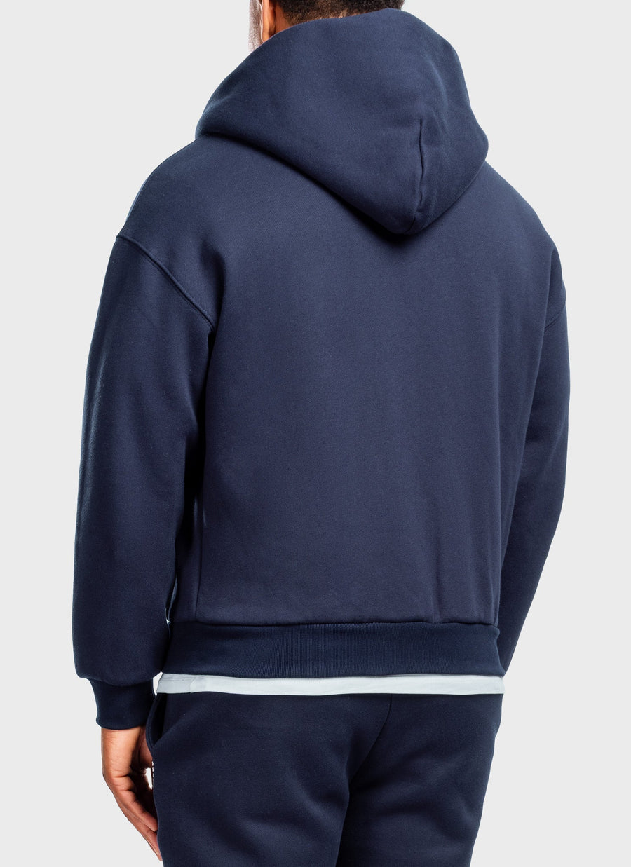 Heavyweight Luxe Zip Hoodie - Navy
