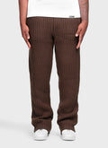 Heavyweight Knitted Joggers - Brown