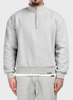 Heavyweight Luxe Quarter Zip - Grey