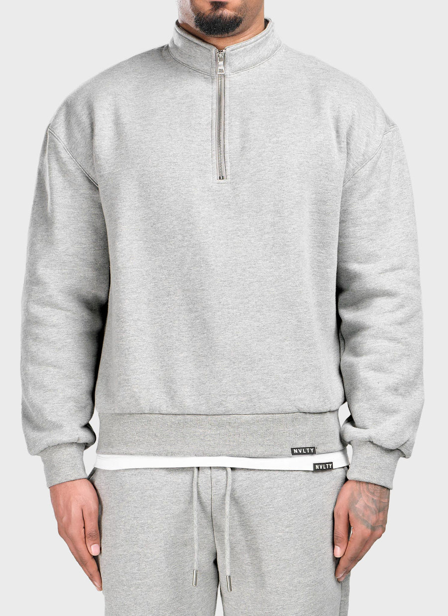 Heavyweight Luxe Quarter Zip - Grey