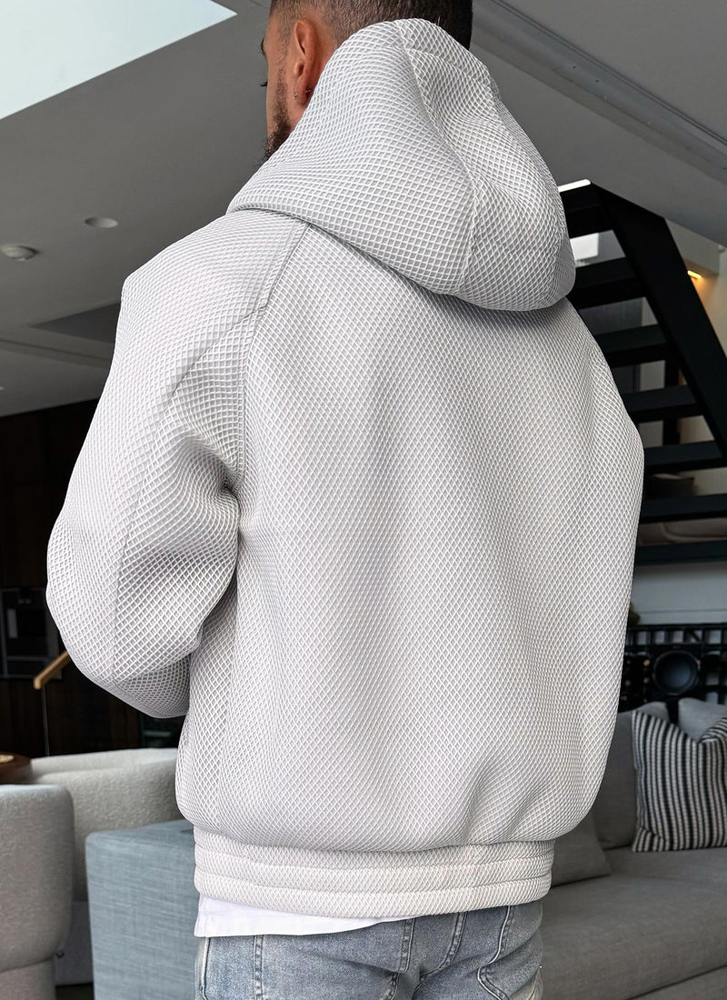 Strukturierte Scuba-Mesh-Jacke - Grau