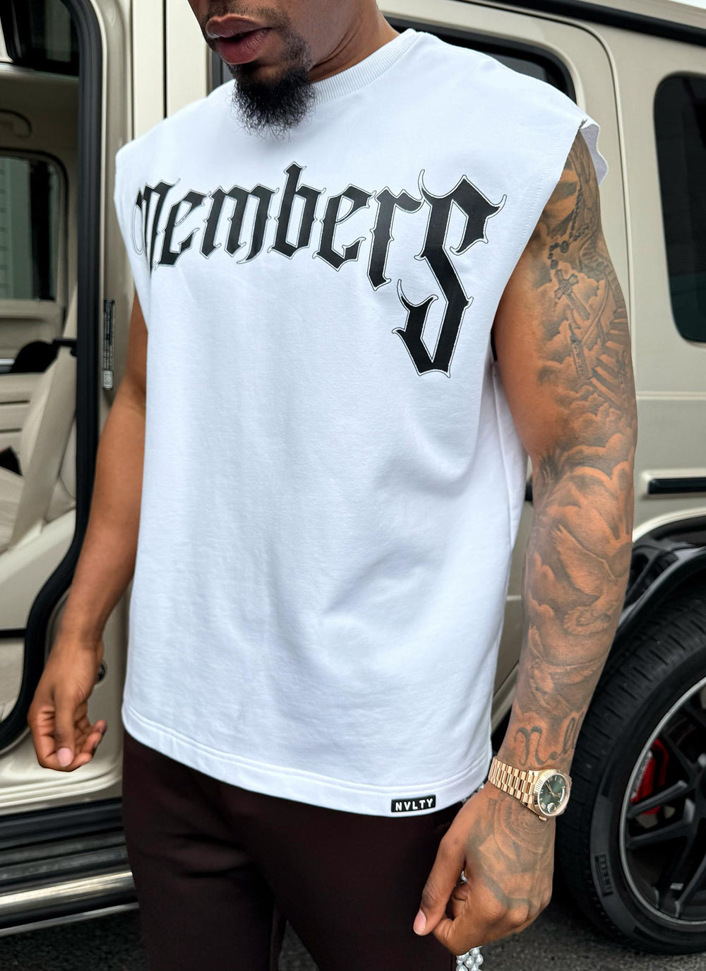 Members Arc Ärmelloses T-Shirt - Weiß