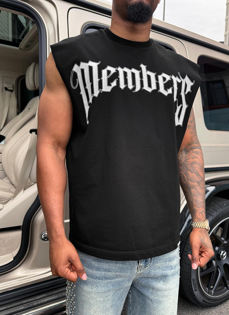 Members Arc Sleeveless T-Shirt - Black