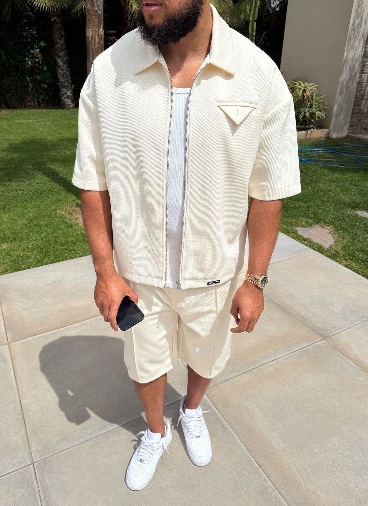 Twill Pleat Shorts - Ivory
