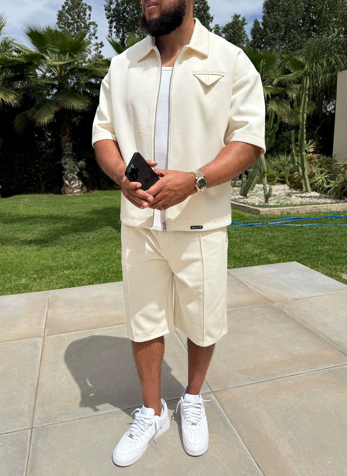 Twill Pleat Shorts - Ivory