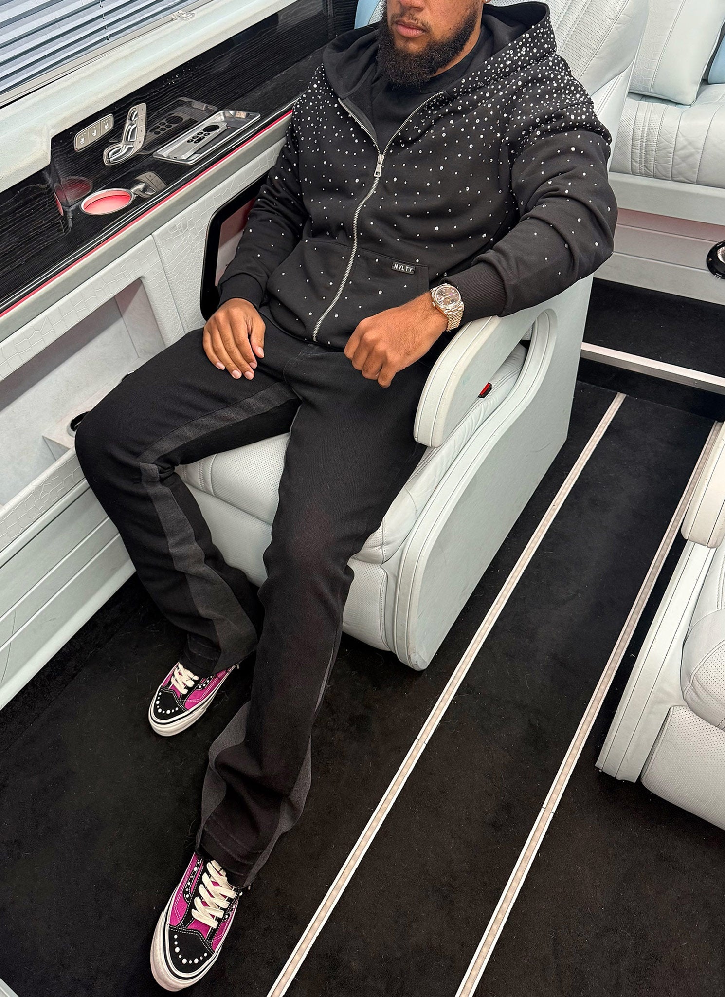 Vintage Flooded VVS Zip Hoodie - Black