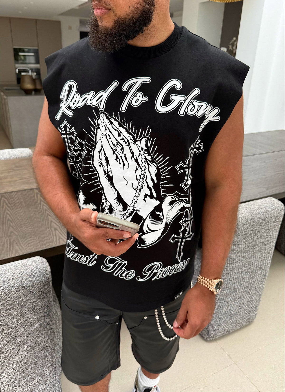 Road To Glory Sleeveless T-Shirt - Black