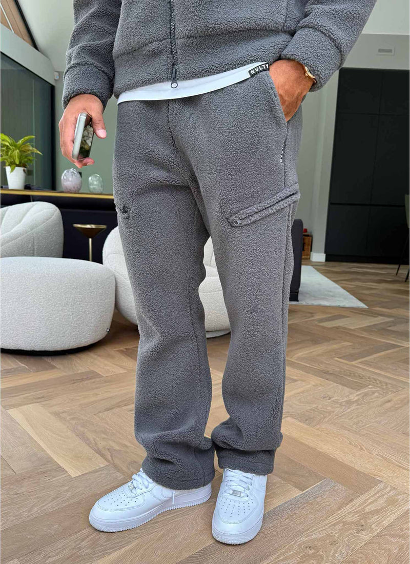 Sherpa Zip Joggers - Grey