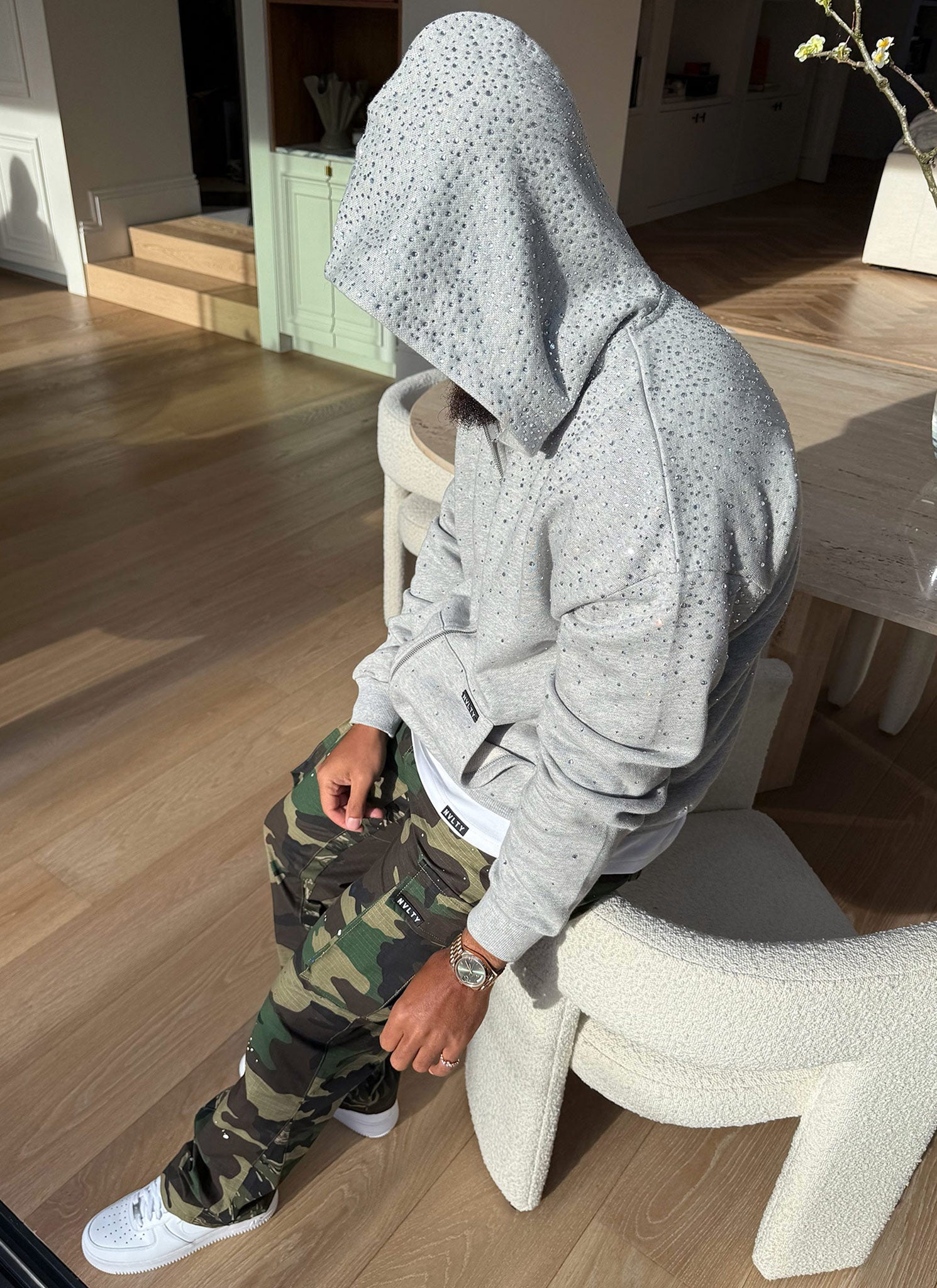 Vintage Flooded VVS Zip Hoodie - Grey
