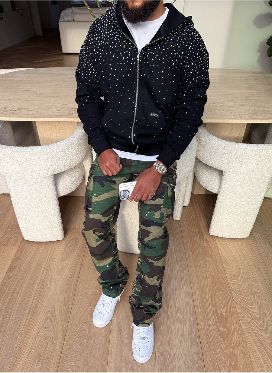 Vintage Flooded VVS Zip Hoodie - Black