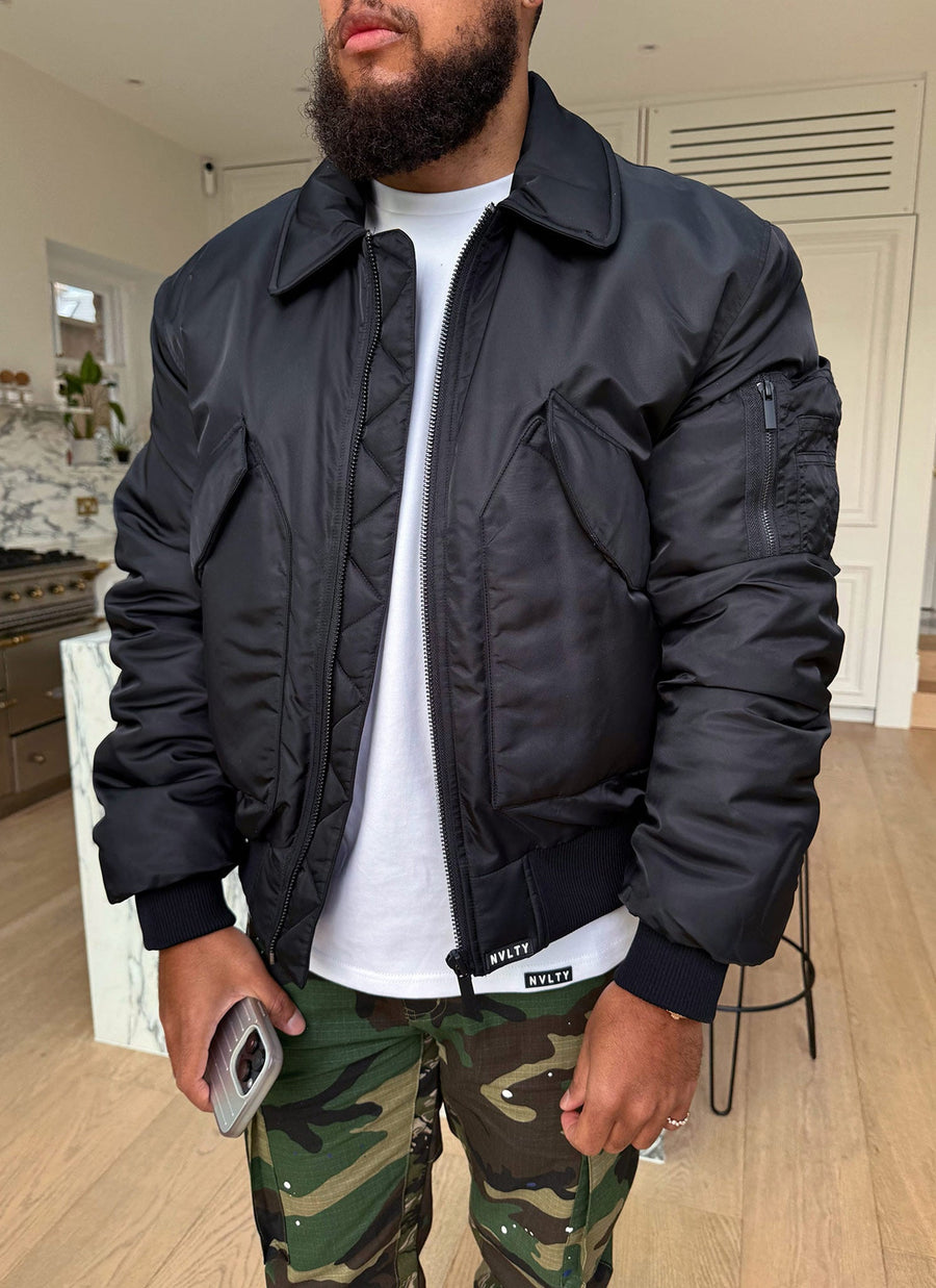 Aviator Flight Jacket - Black