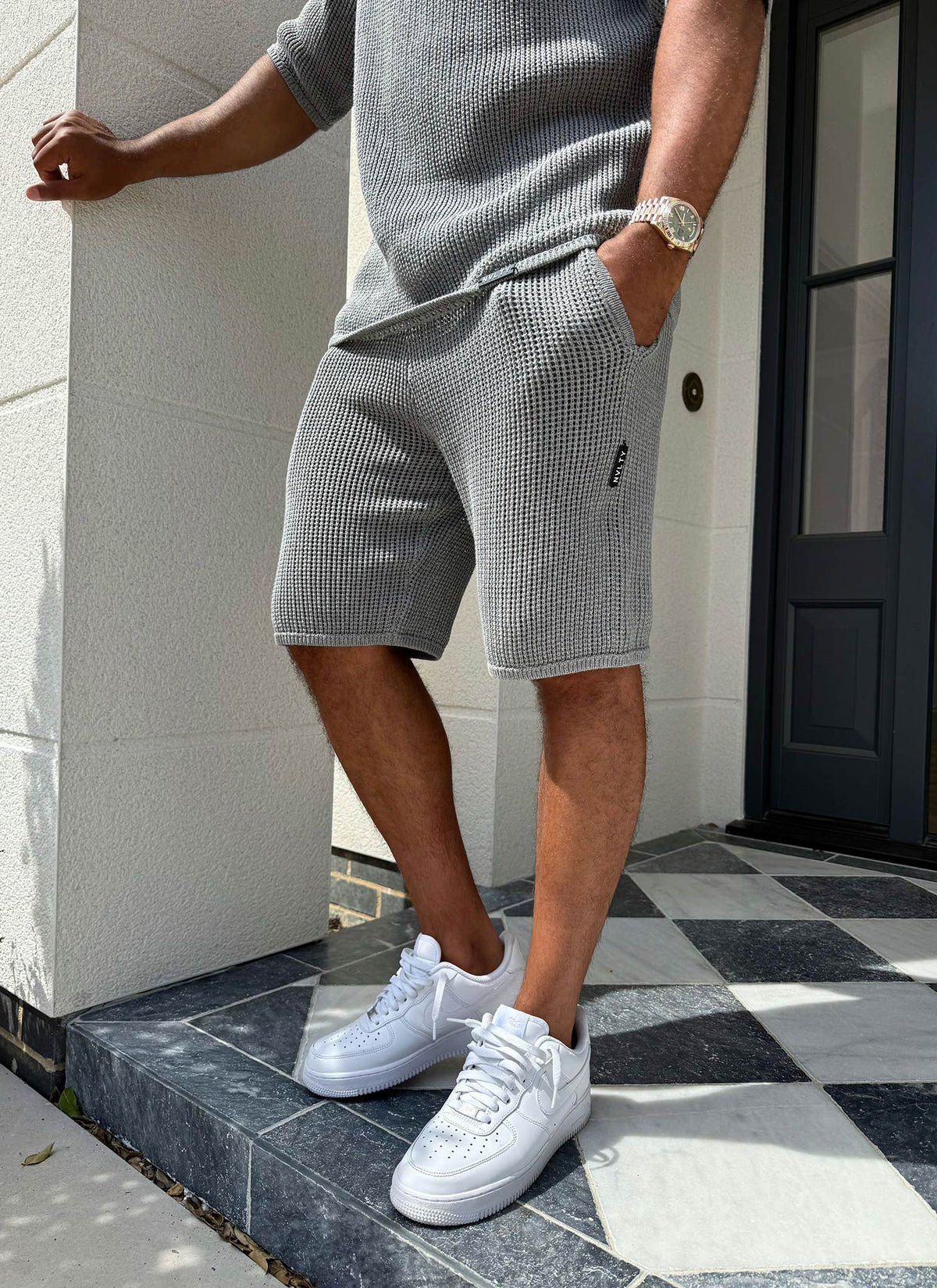 Knitted T-Shirt - Grey