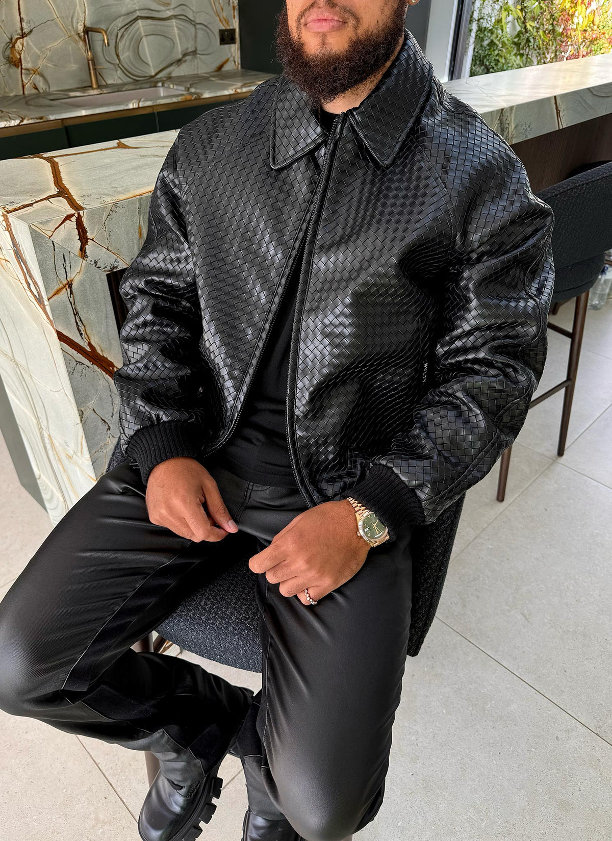 Interlock Aviator Jacket - Black