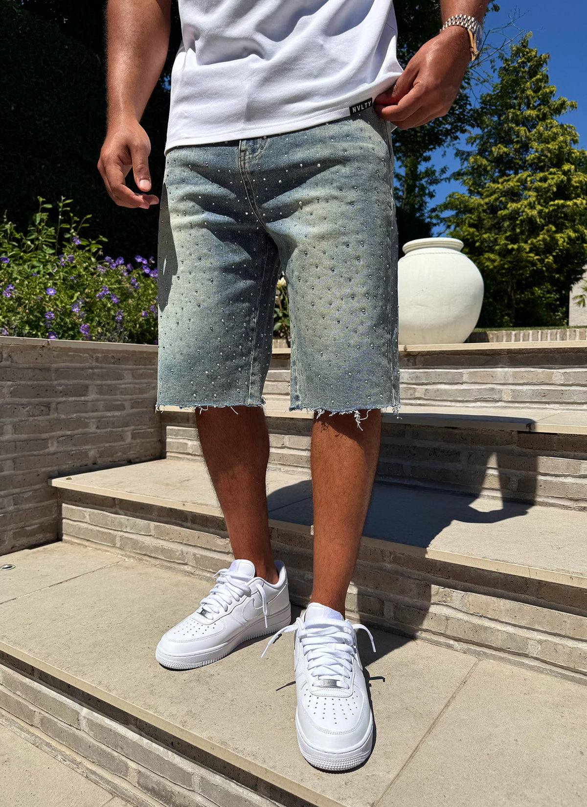 Vintage Flooded VVS Denim Shorts - Blue
