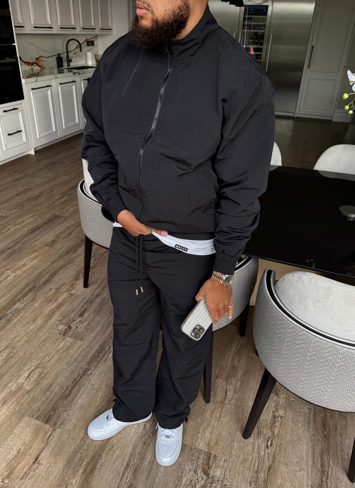 Heavyweight Shell Track Pants - Black