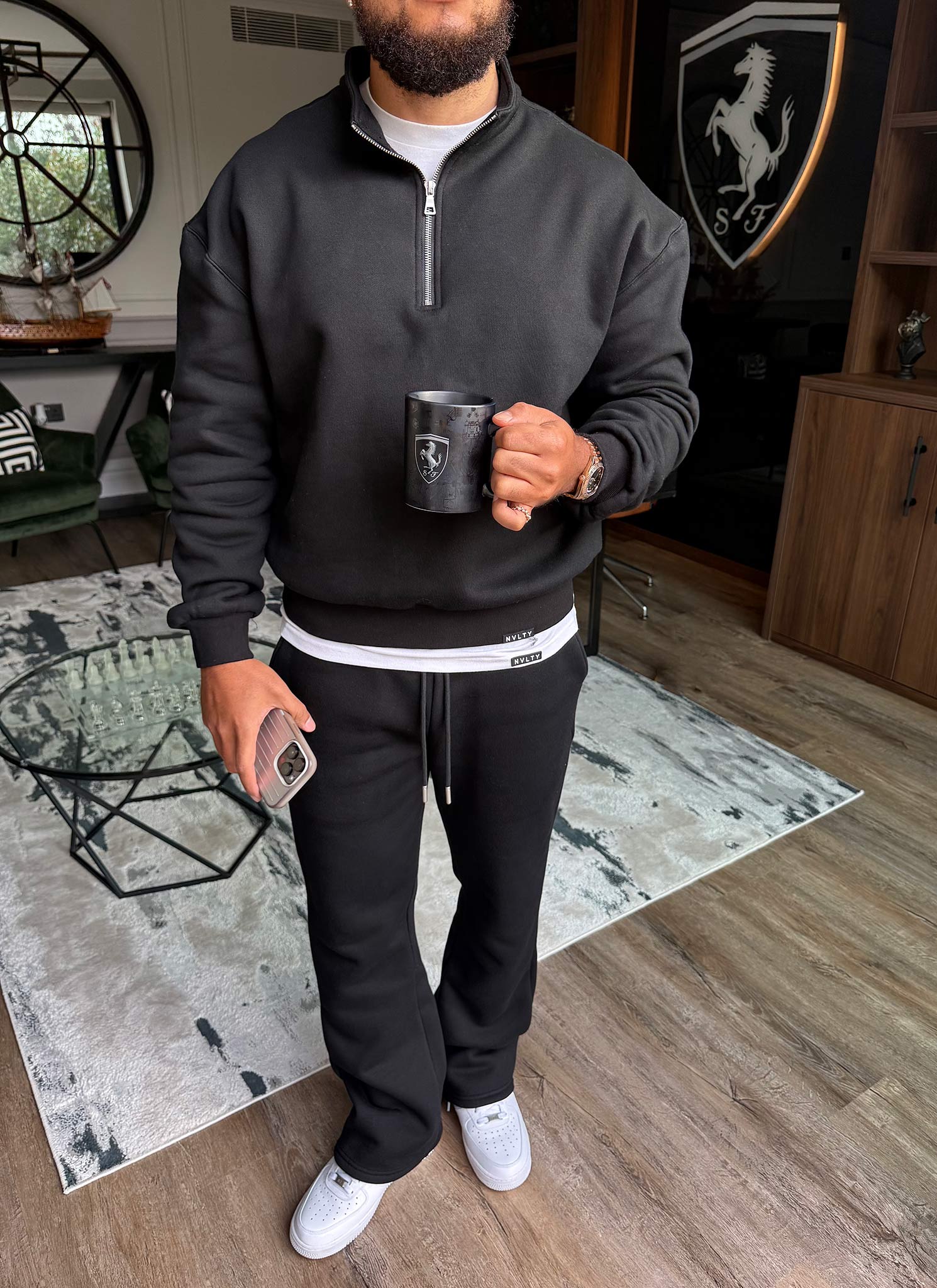 Heavyweight Luxe Flare Joggers - Black