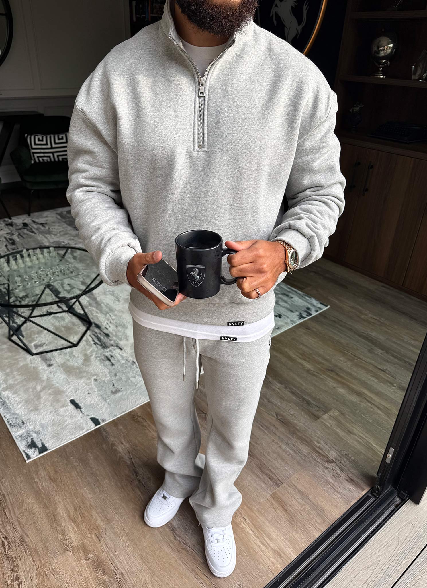 Heavyweight Luxe Quarter Zip - Grey